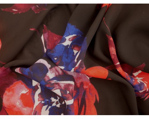 Woven Viscose Crepe - Abstract Rose
